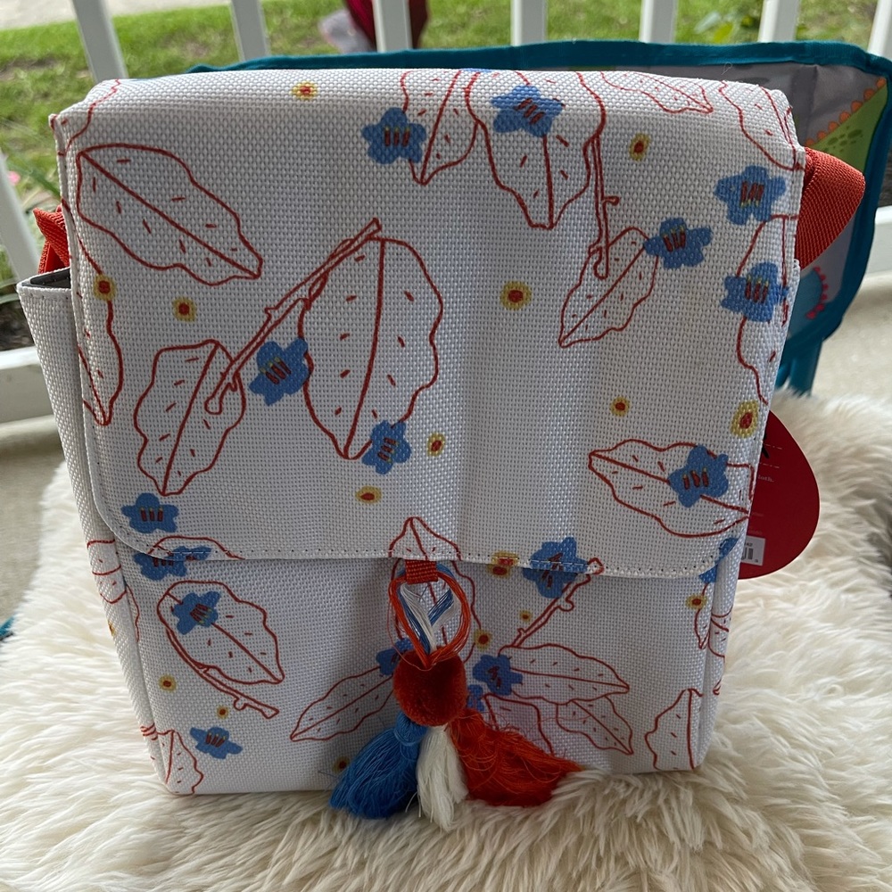 COPY - Fold Over Lunch Blue Line Floral - Opalhouse